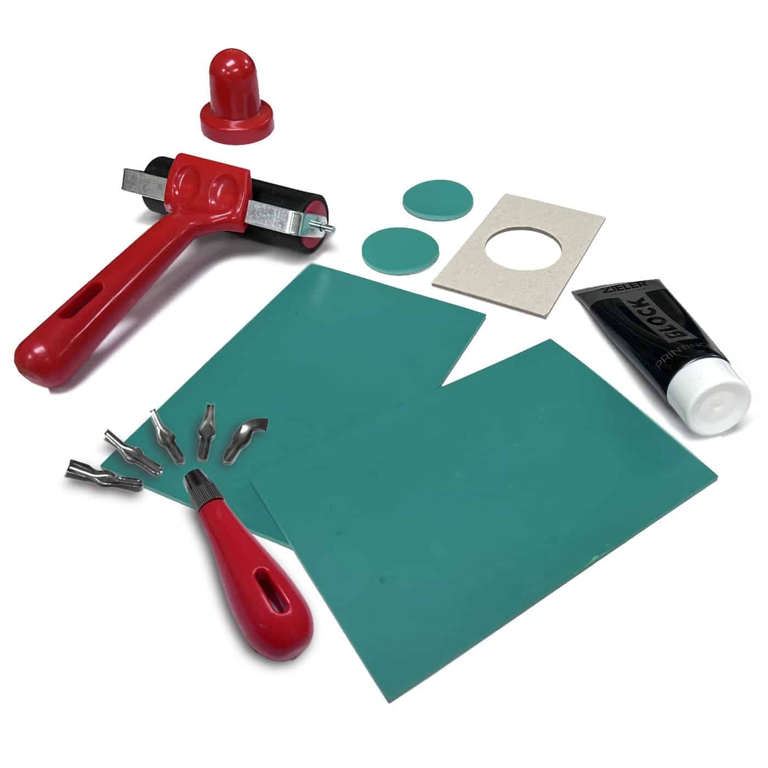 ערכת חיתוך והדפסה לינוליאום סט של 14 חלקים Zieler Lino Cutting & Printing Set