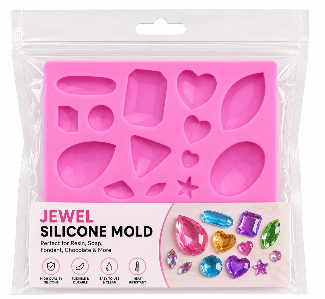 תבנית סיליקון אבני חן faceted – ליציקה