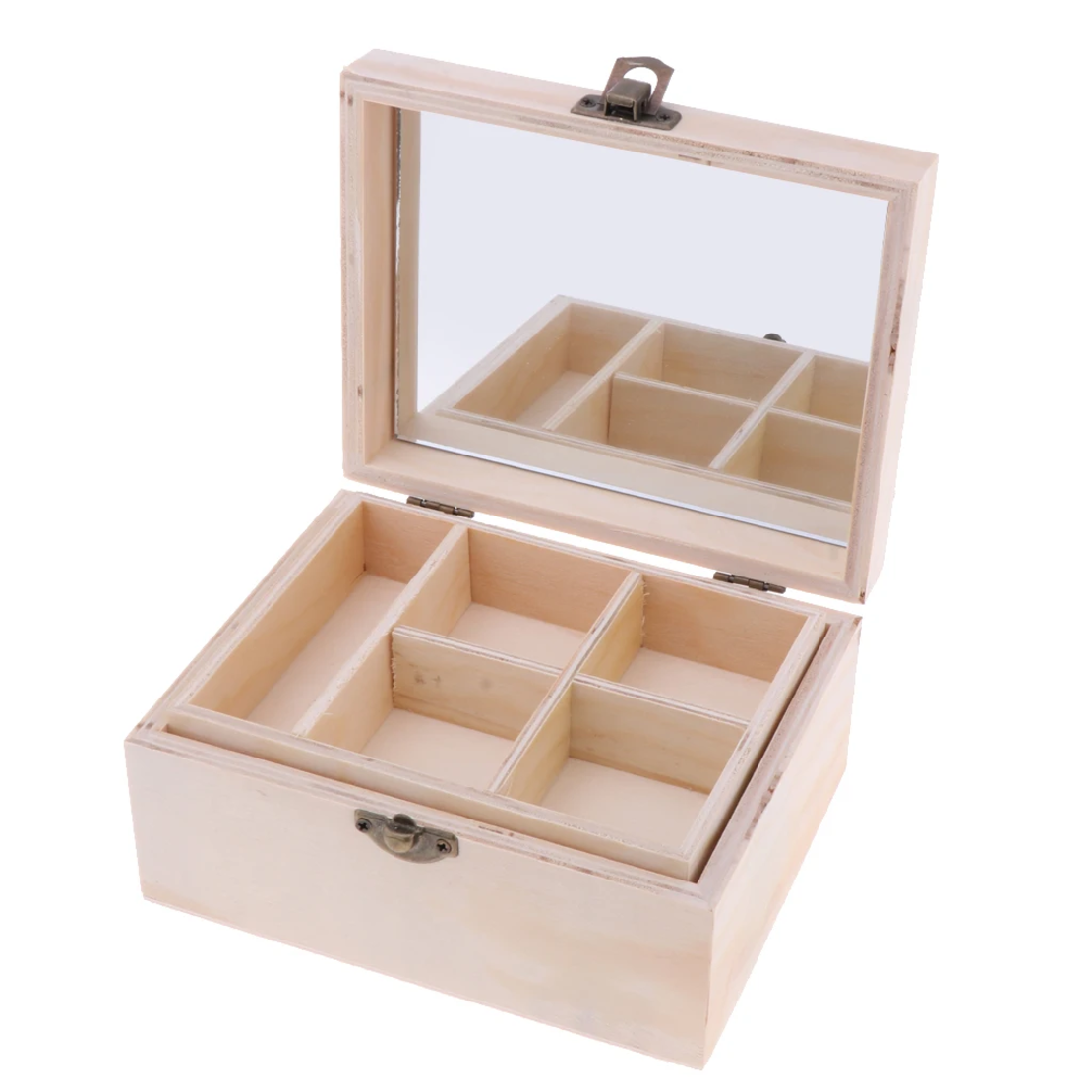 קופסא לתכשיטים עם מראה מידה :15X12 גובה 8