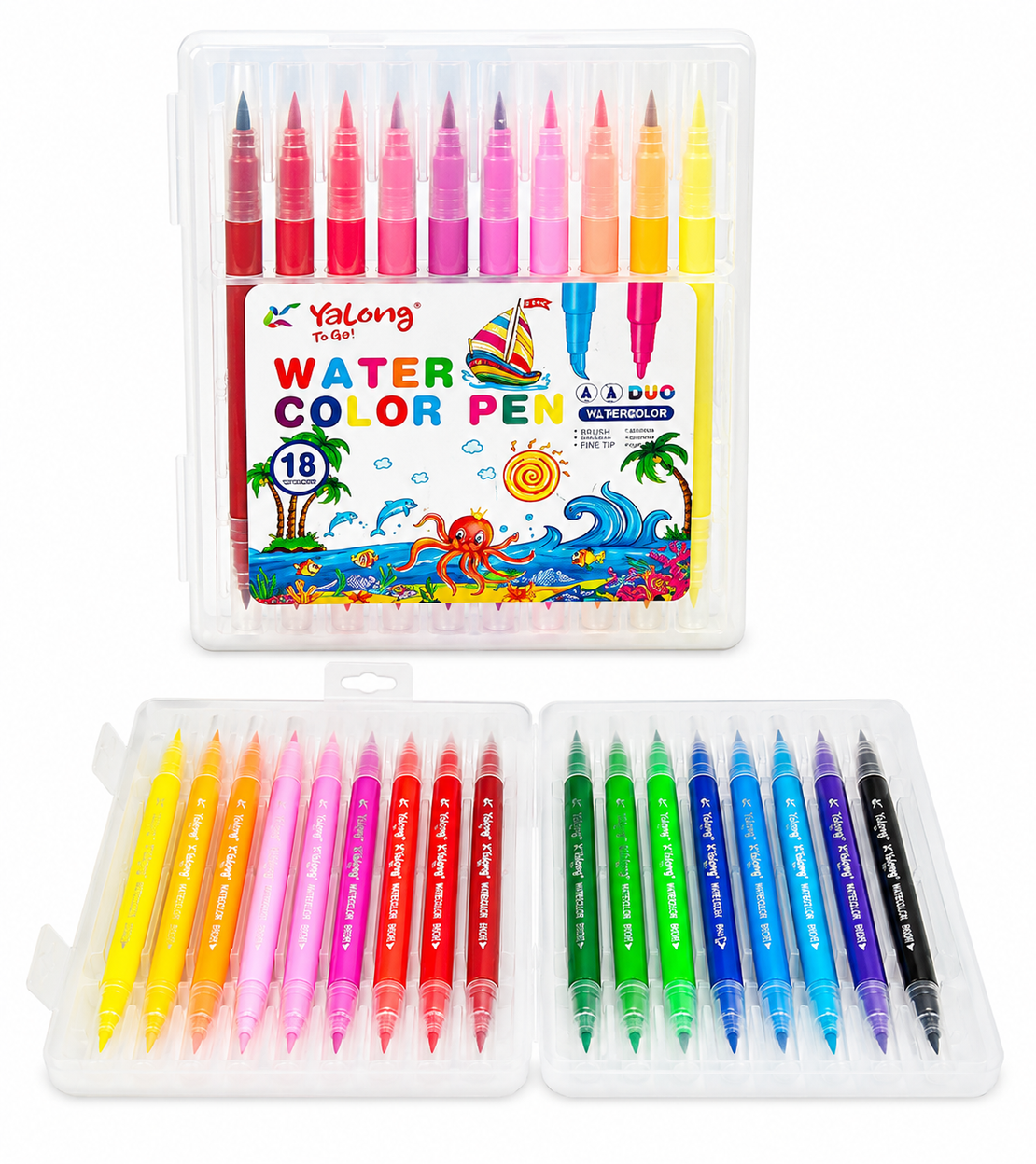 סט טושי מים דו-צדדיים Yalong Water Color Pen