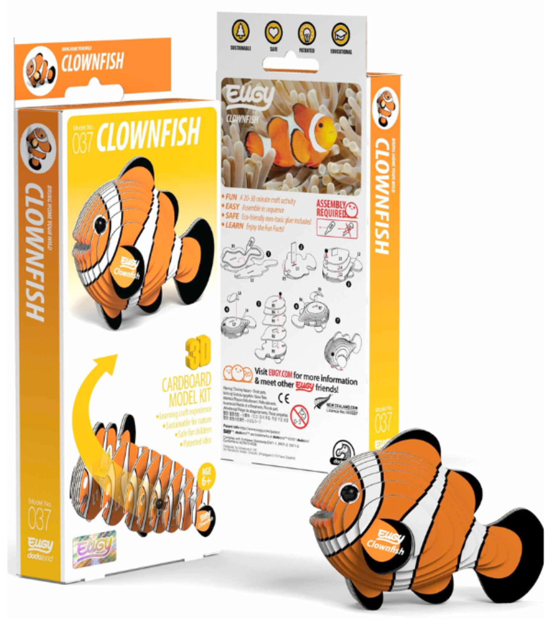 ערכת הרכבה תלת־ממדית דג ליצן EUGY – פאזל 3D מקרטון איכותי