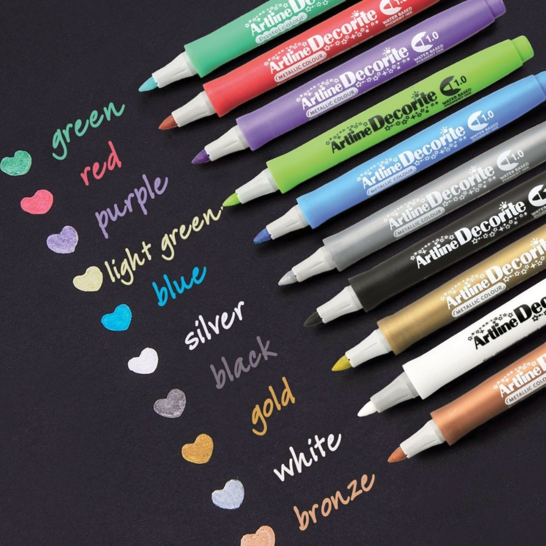 טוש ראש מכחול מגוון צבעים Artline Decorite Brush
