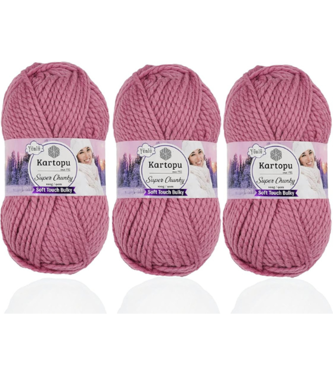 חוט סריגה עבה Kartopu Super Chunky – צבע ורוד בהיר
