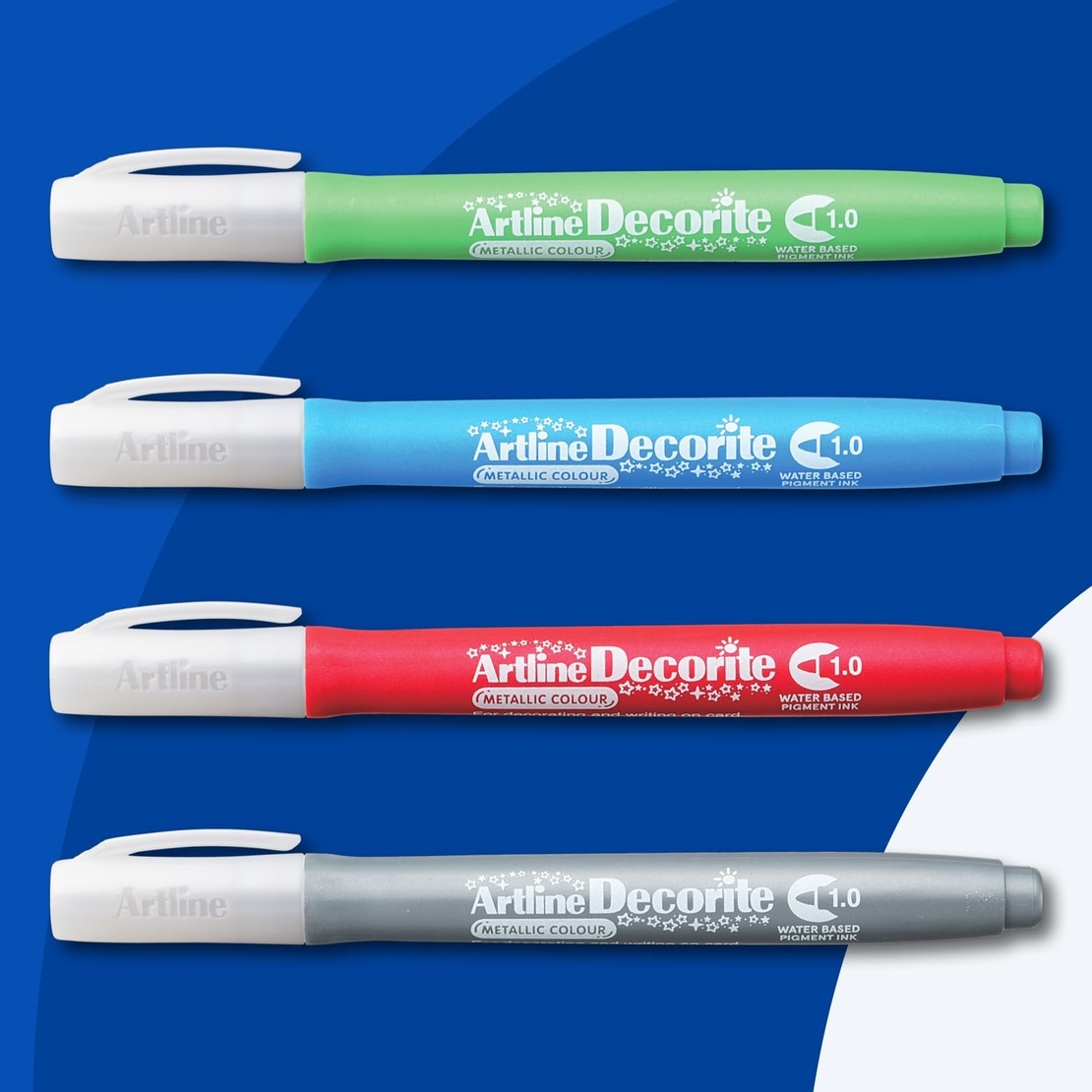 סט טושים מטאליים מארז 4 צבעים Artline Decorite