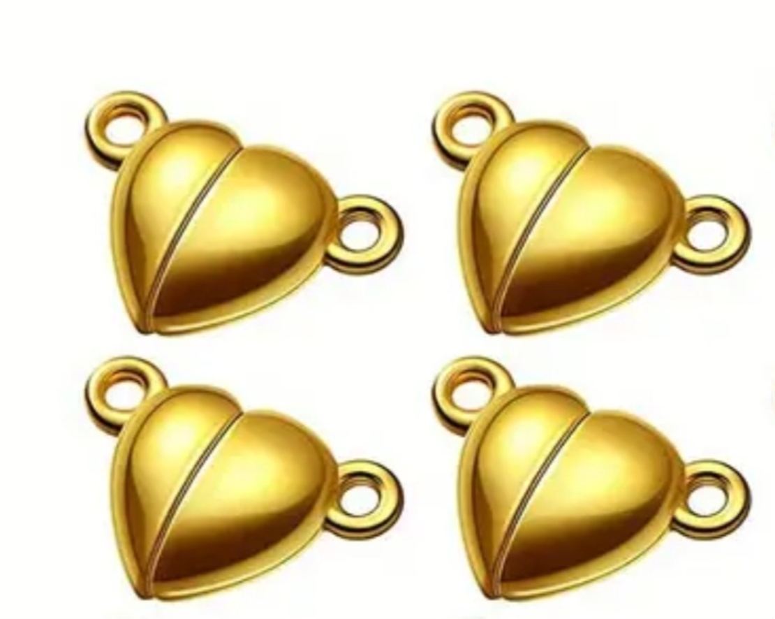 סוגר בצורת לב מגנטי  זהב 4 יחידות