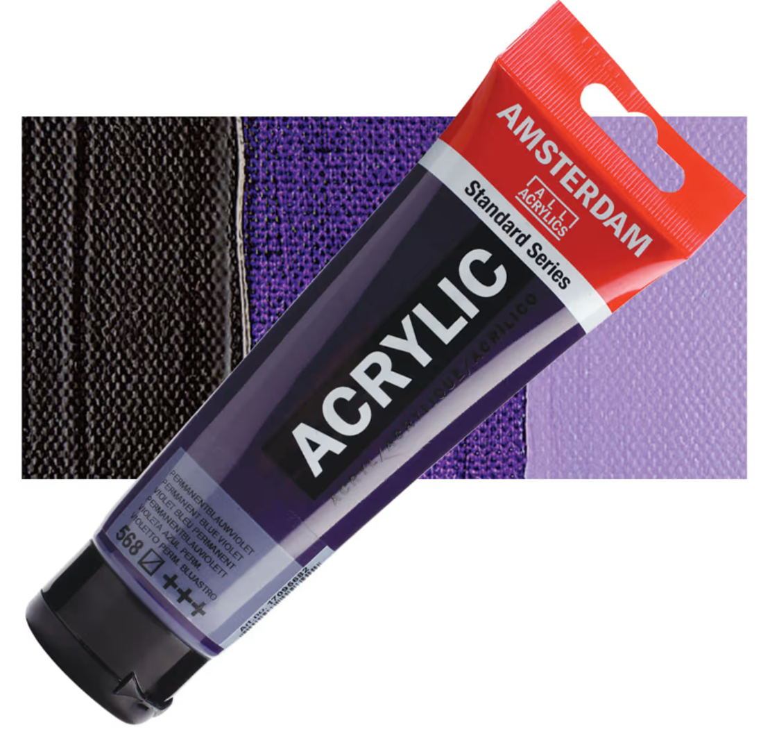 צבע אקריליק אמסטרדם מסדרת Standard – גוון סגול כחול קבוע (Permanent Blue Violet 568)