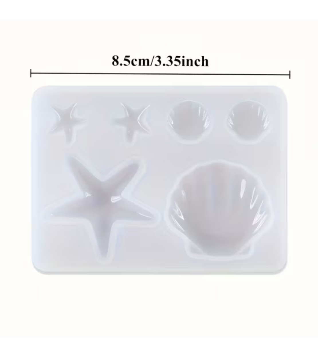 תבנית סיליקון לצדפים וכוכבי ים – ליציקות אפוקסי, נרות, סבון וחימר