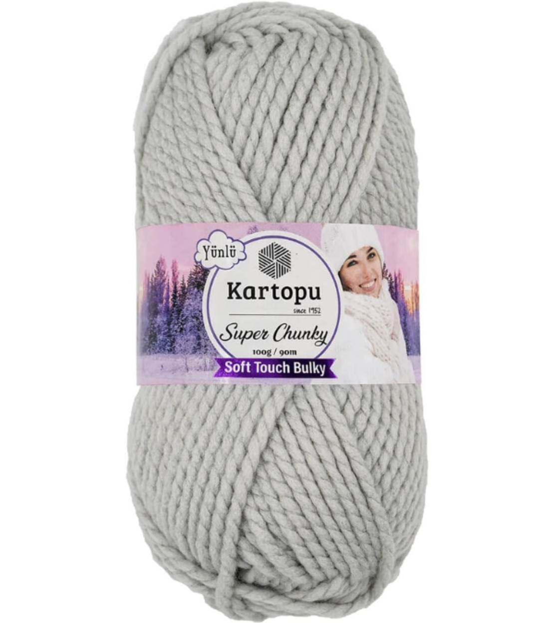 חוט צמר עבה Kartopu Super Chunky - בצבע אפור בהיר
