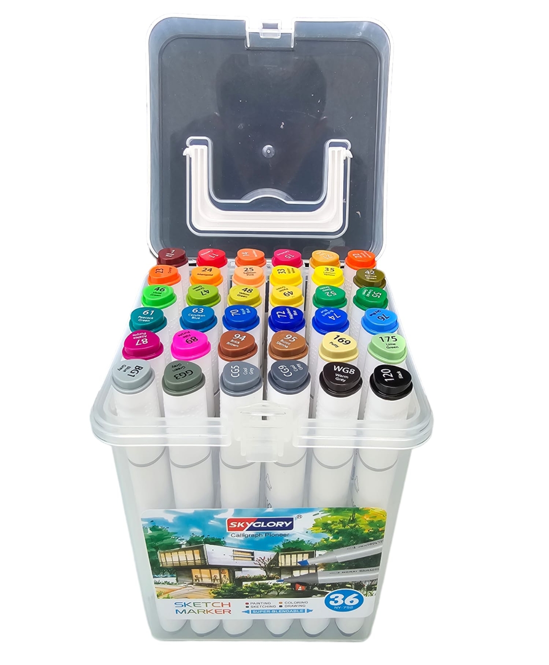 סט טושי סקיצה דו-צדדיים סט 36 צבעים NORAI Sketch Marker