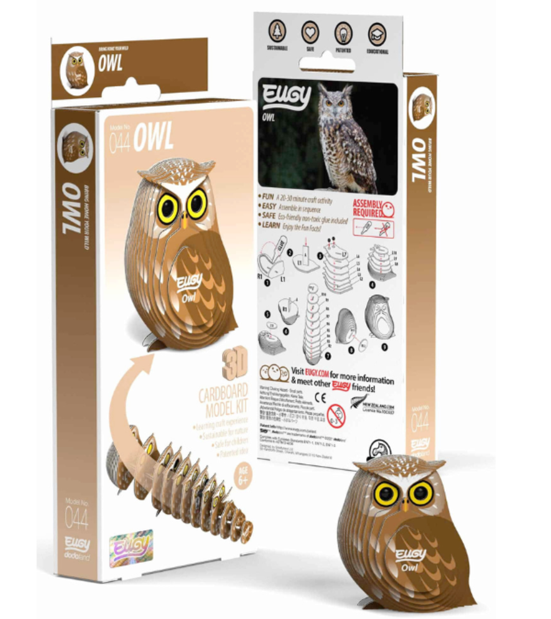 ערכת הרכבה תלת־ממדית ינשוף EUGY – Owl פאזל 3D מקרטון