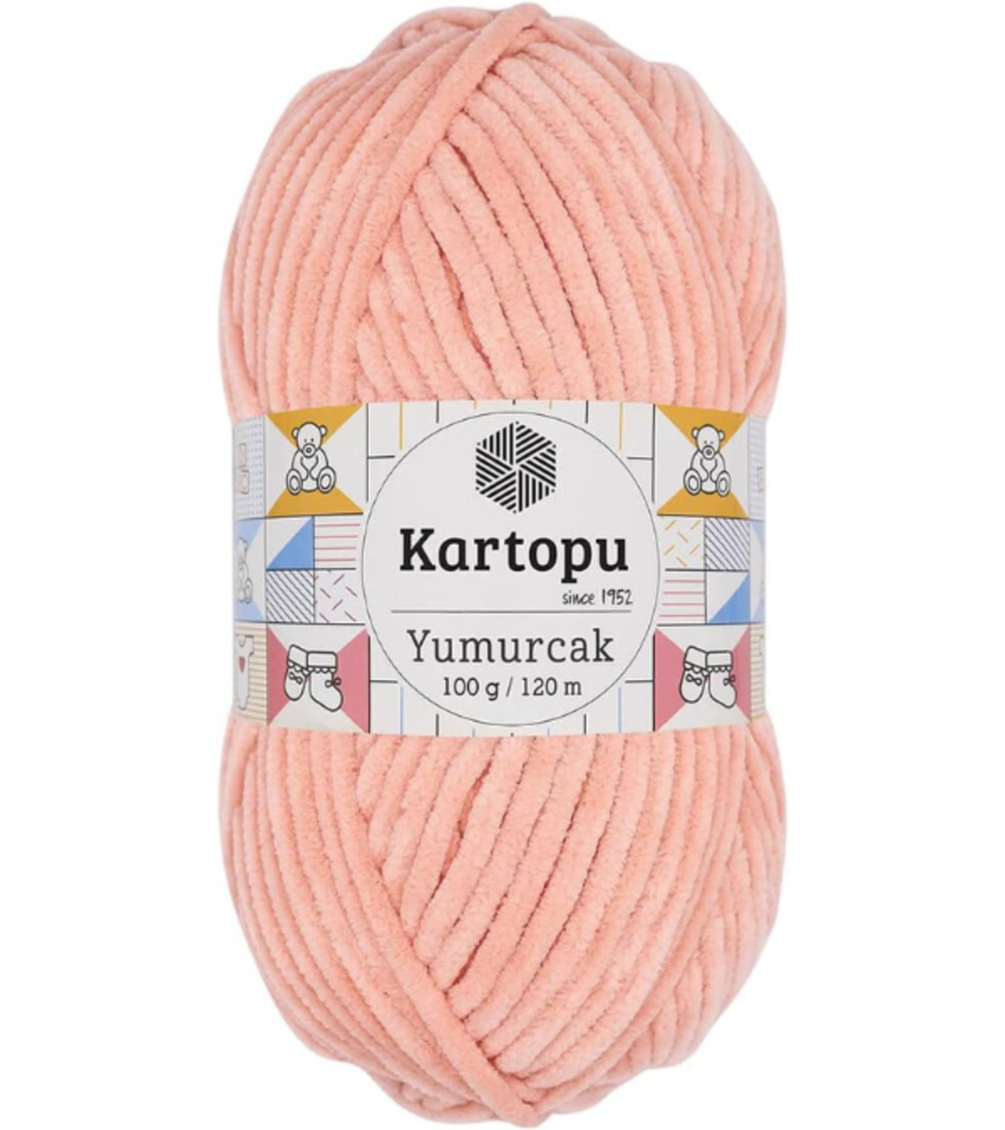 חוט קטיפה לסריגה Kartopu Yumurcak – צבע אפרסק עדין