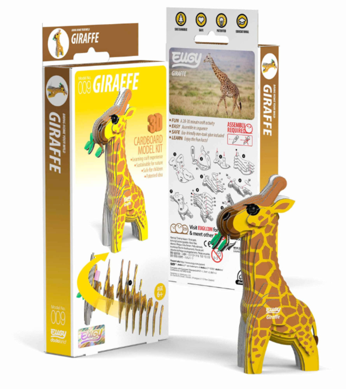ערכת הרכבה תלת־ממדית ג'ירפה EUGY – פאזל 3D מקרטון איכותי