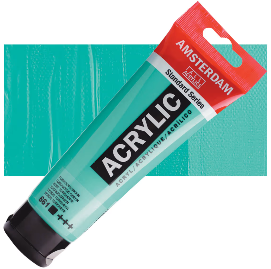 צבע אקרילי טורקיז ירקרק 661 (Turquoise Green) 120 מ״ל  Amsterdam Standard
