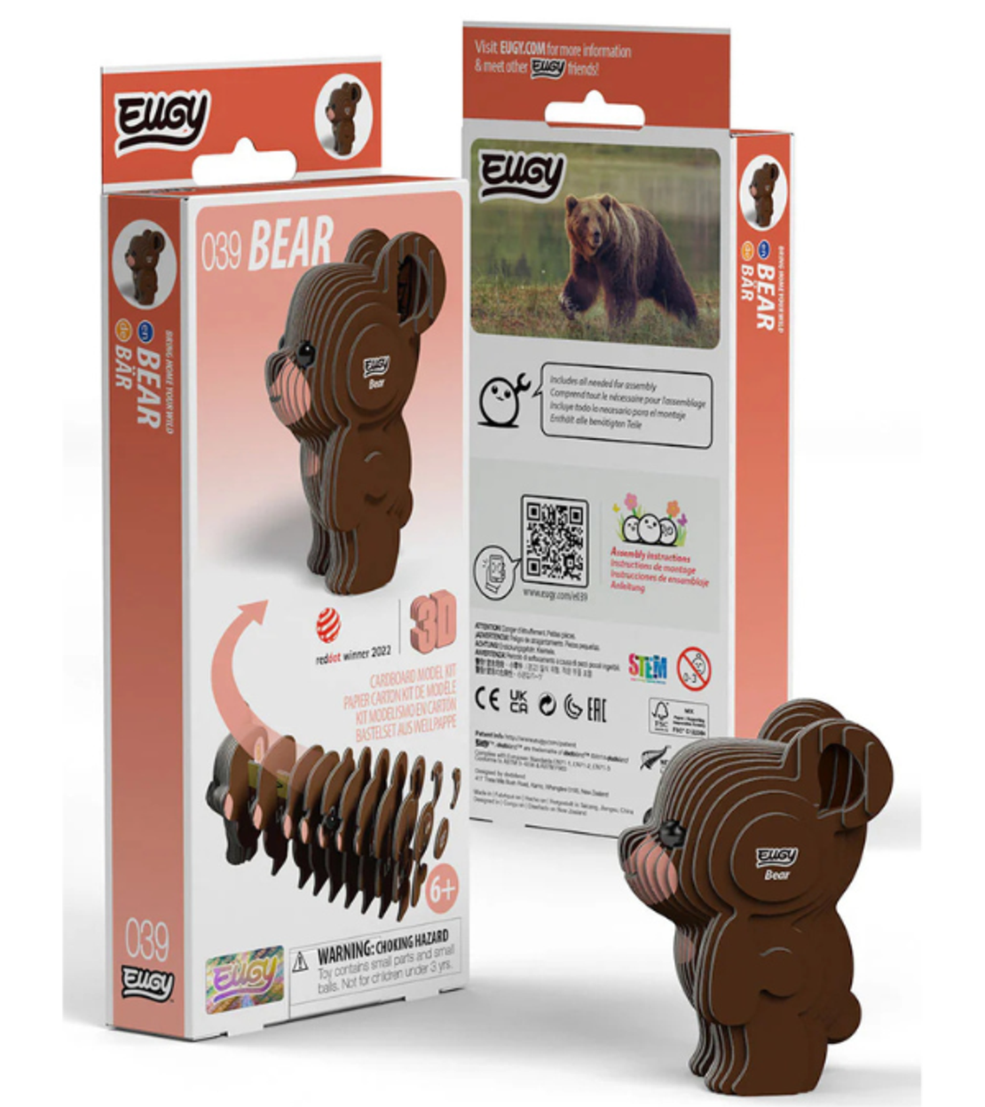 ערכת הרכבה תלת־ממדית דוב EUGY – Bear פאזל 3D מקרטון