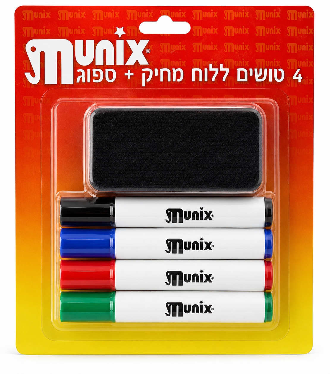 סט 6 טושים ללוח מחיק- MUNIX-ראש עגול
