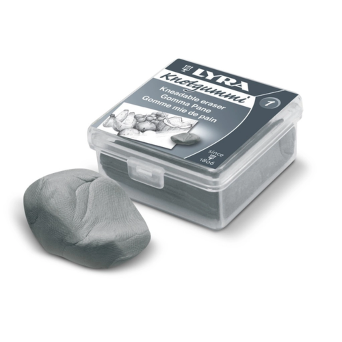 מחק פחם מקצועי בקופסה קשיחה - LYRA Kneadable Eraser