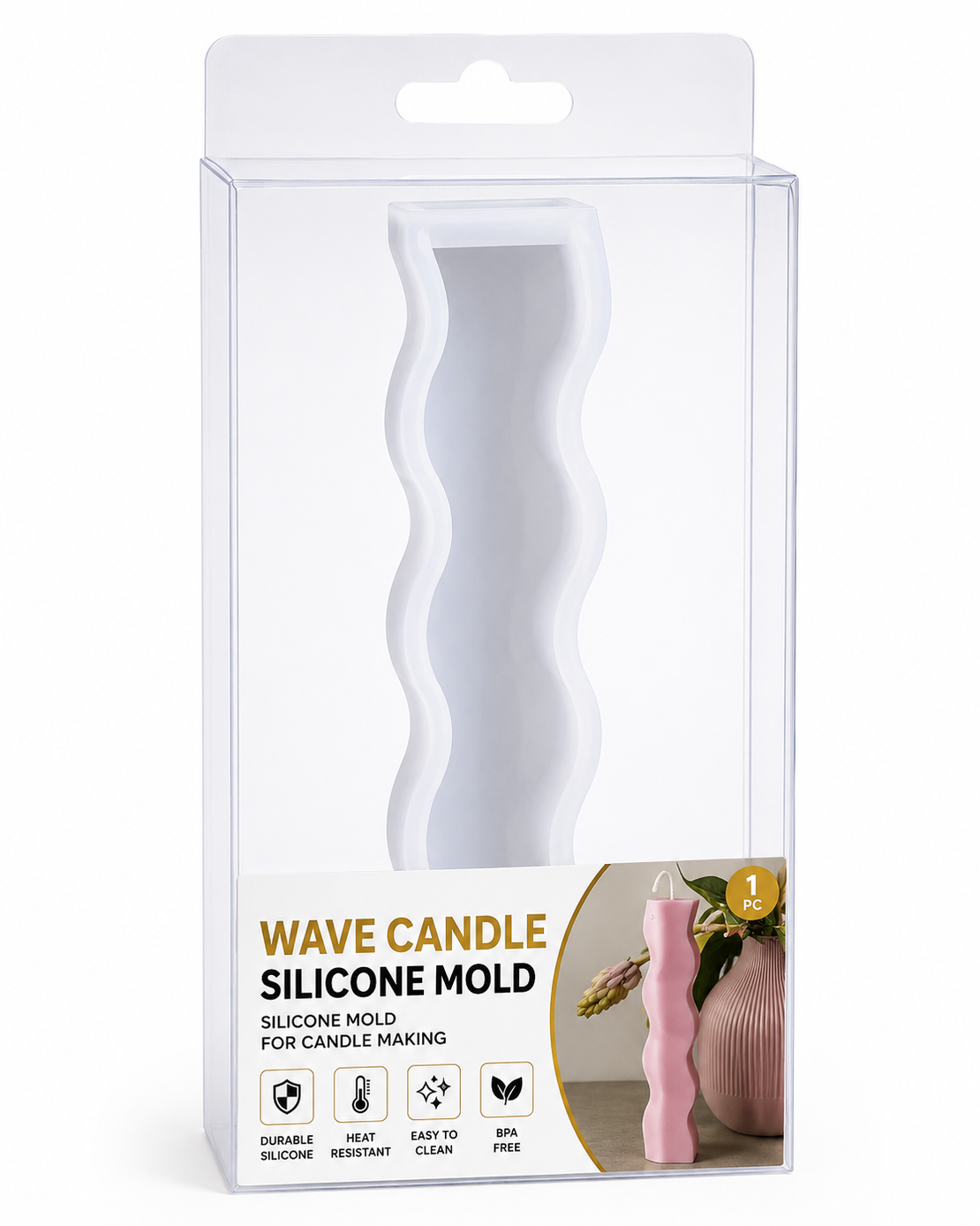 תבנית סיליקון לנר גלי מודרני – Wave Candle Mold