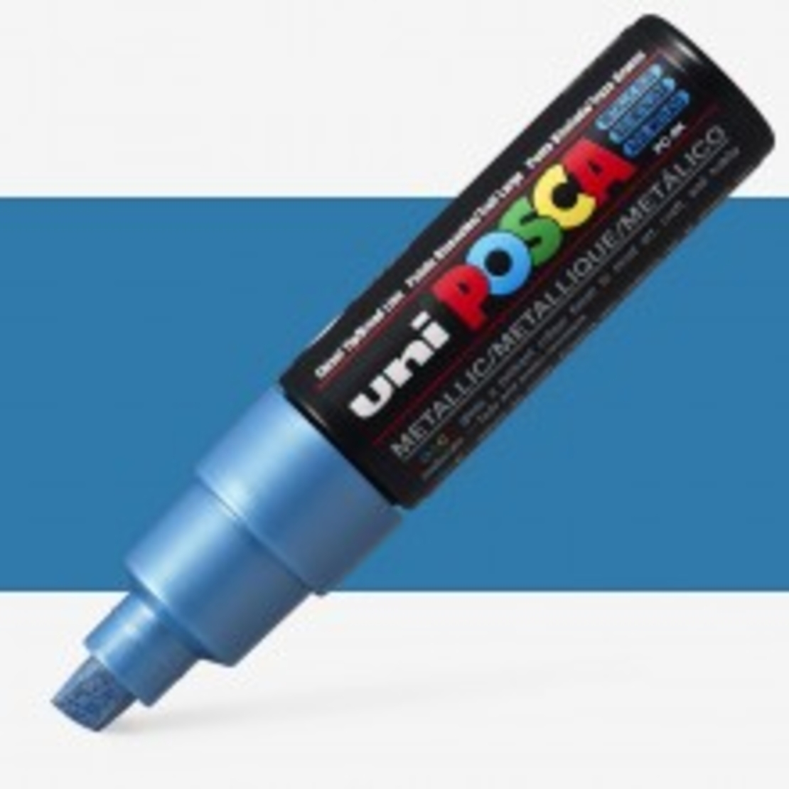 טוש פוסקה לציור-8מ''מ POSCA K8- כחול מטאלי
