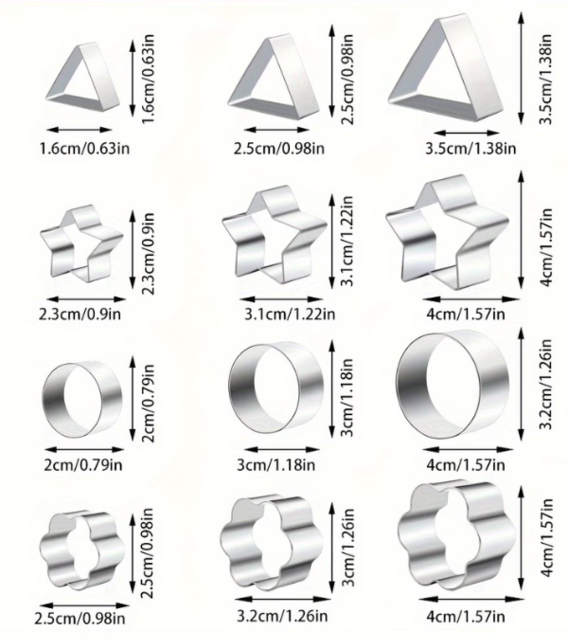 סט 24 חותכני נירוסטה ליצירה ואפייה – מגוון צורות וגדלים