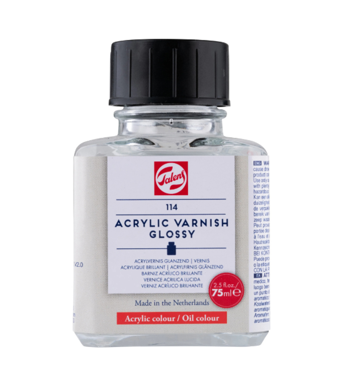 לכה מבריקה לאקריליק וצבעי שמן - Talens Acrylic Varnish Glossy 75ml