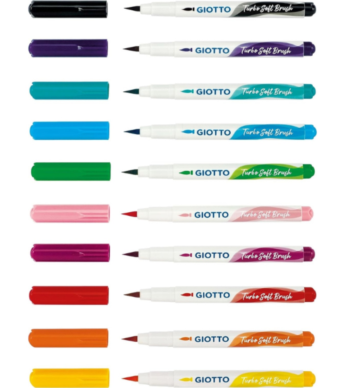 סט 10 טושים עם ראש מכחול לציור מקצועי-Giotto Turbo Soft Brush