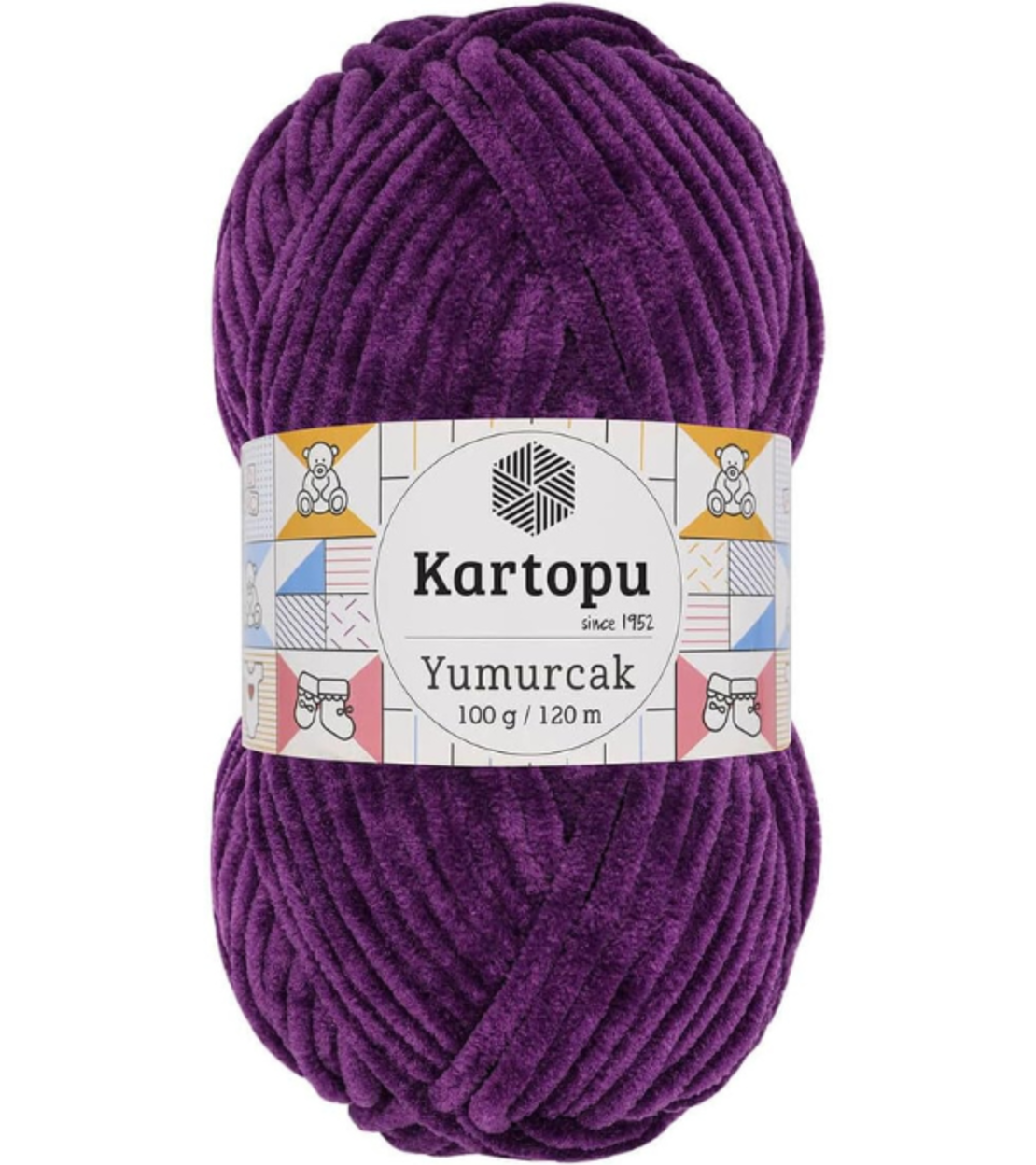 חוט קטיפה לסריגה Kartopu Yumurcak – צבע סגול עמוק