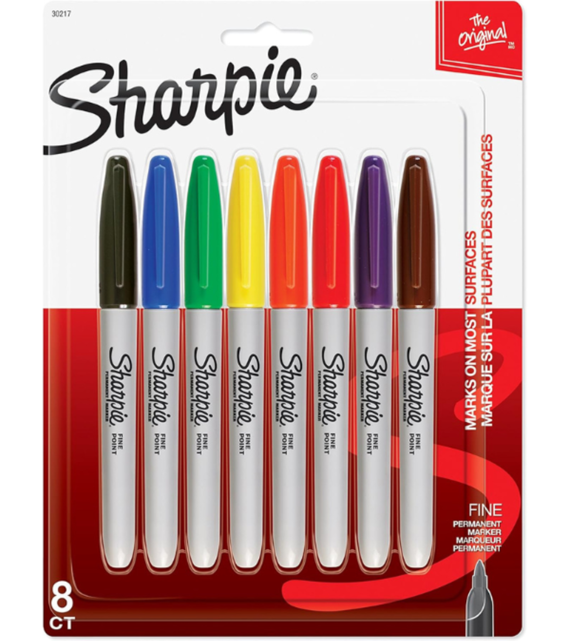 סט טושים פרמננטיים 8 צבעים Sharpie Fine Point