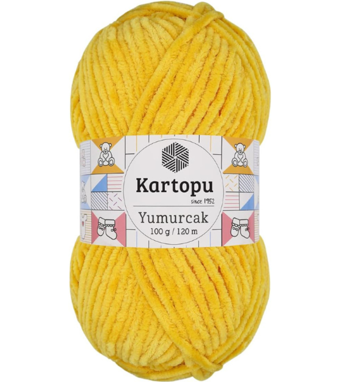 חוט קטיפה לסריגה Kartopu Yumurcak – צבע צהוב