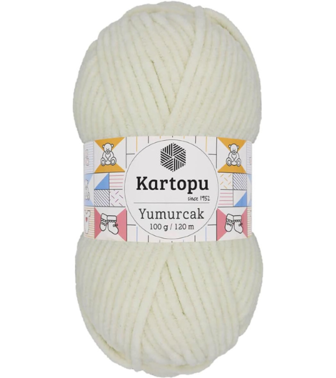 חוט קטיפה לסריגה Kartopu Yumurcak – צבע שמנת