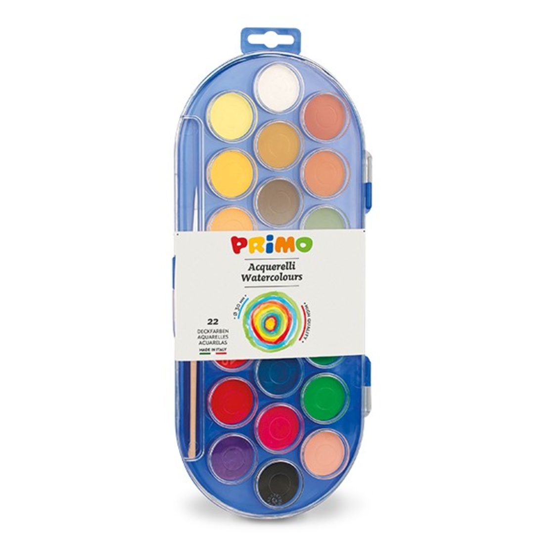 סט 22 צבעי מים קשיחים ומכחול
