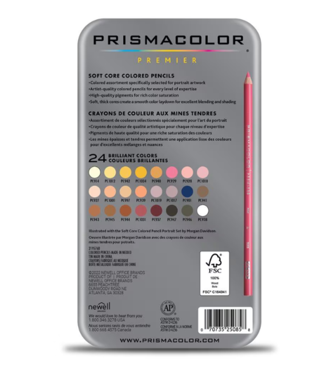 עפרונות ציור פריזמה קולור פורטרט סט 24 Prismacolor