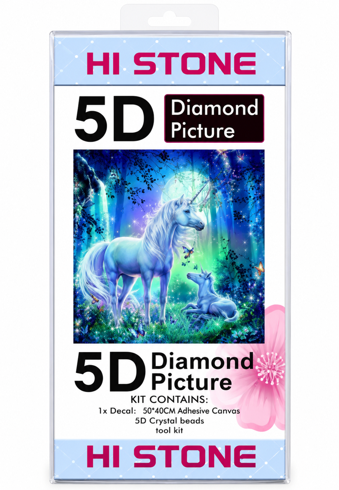 ערכת תמונת יהלומים 5D HI STONE - חד קרן קסום ביער - 50x40 ס