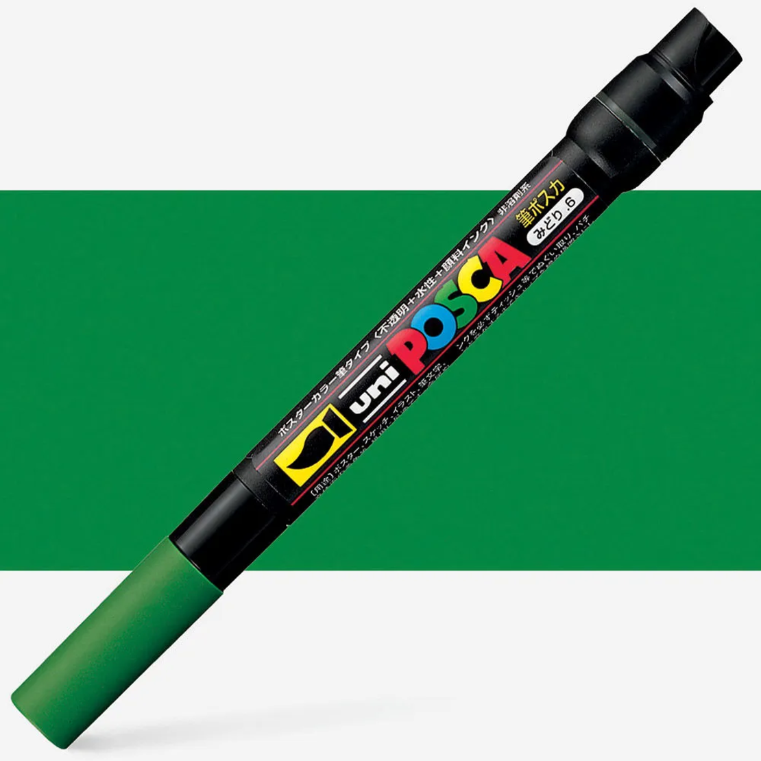 POSCA-F350 - טוש ראש מכחול אקרילי - ירוק