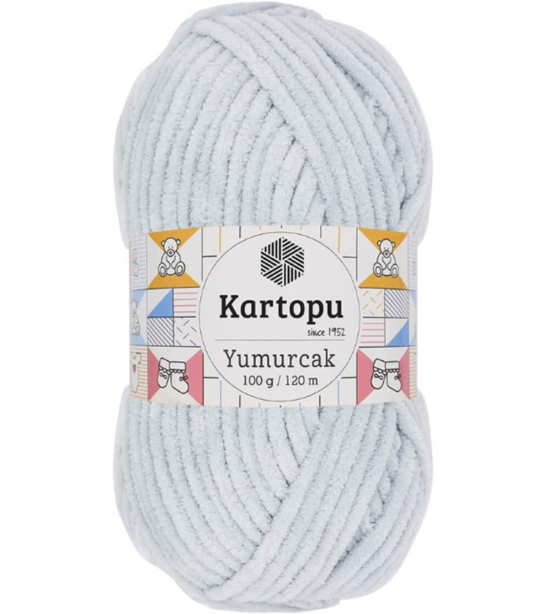 חוט קטיפה לסריגה Kartopu Yumurcak – צבע אפור בהיר