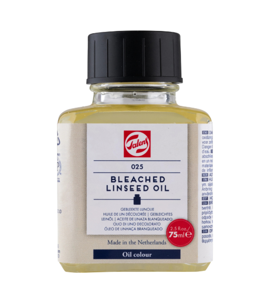 שמן פשתן מולבן לצבעי שמן - Talens Bleached Linseed Oil 75ml