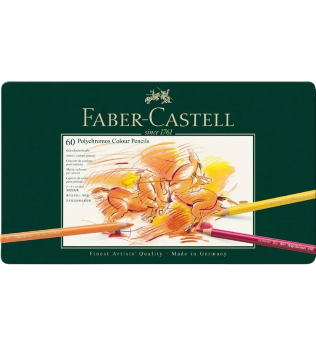סט עפרונות שמן קופסת פח – 60 עפרונות  Faber-Castell Polychromos