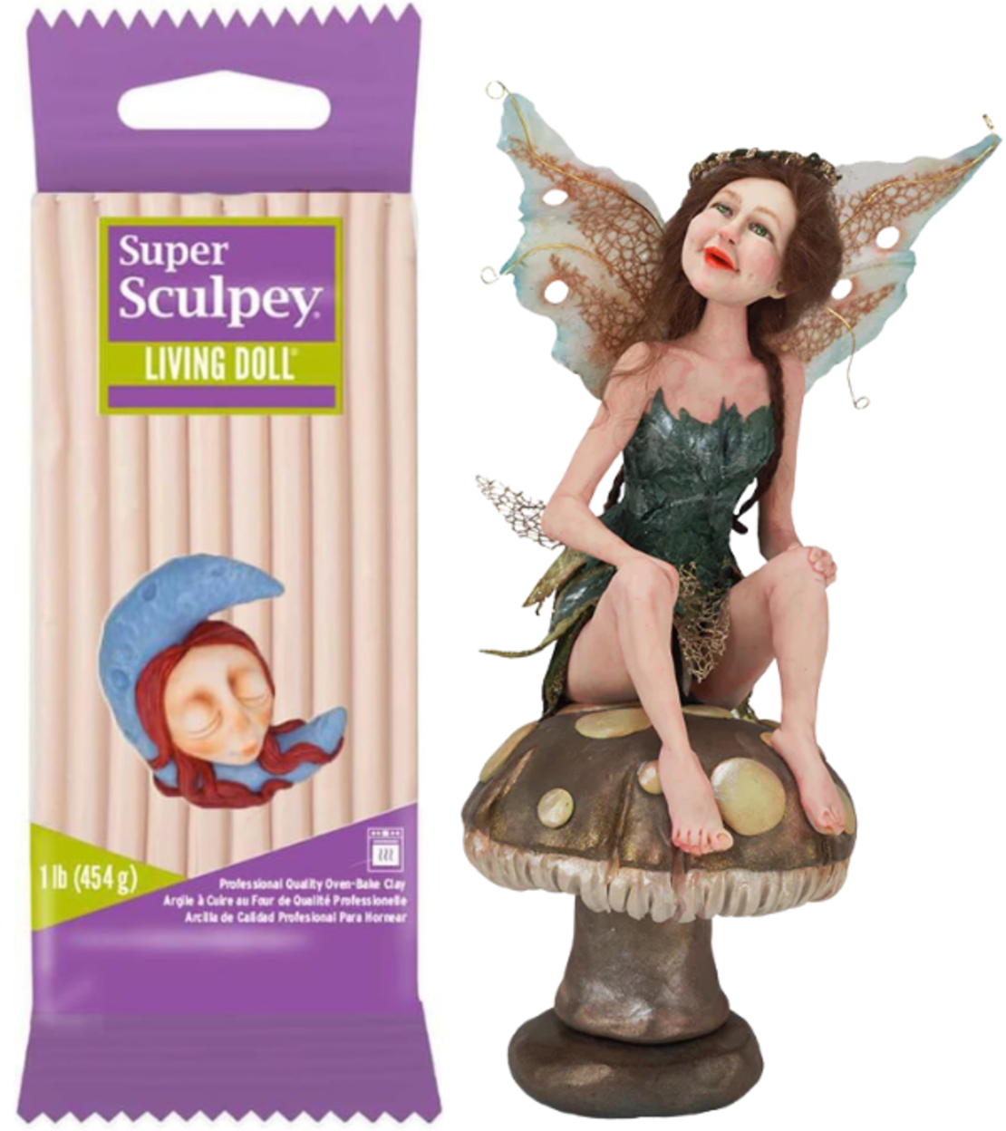 חימר לאפייה בצבע בהיר- Super Sculpey Living Doll