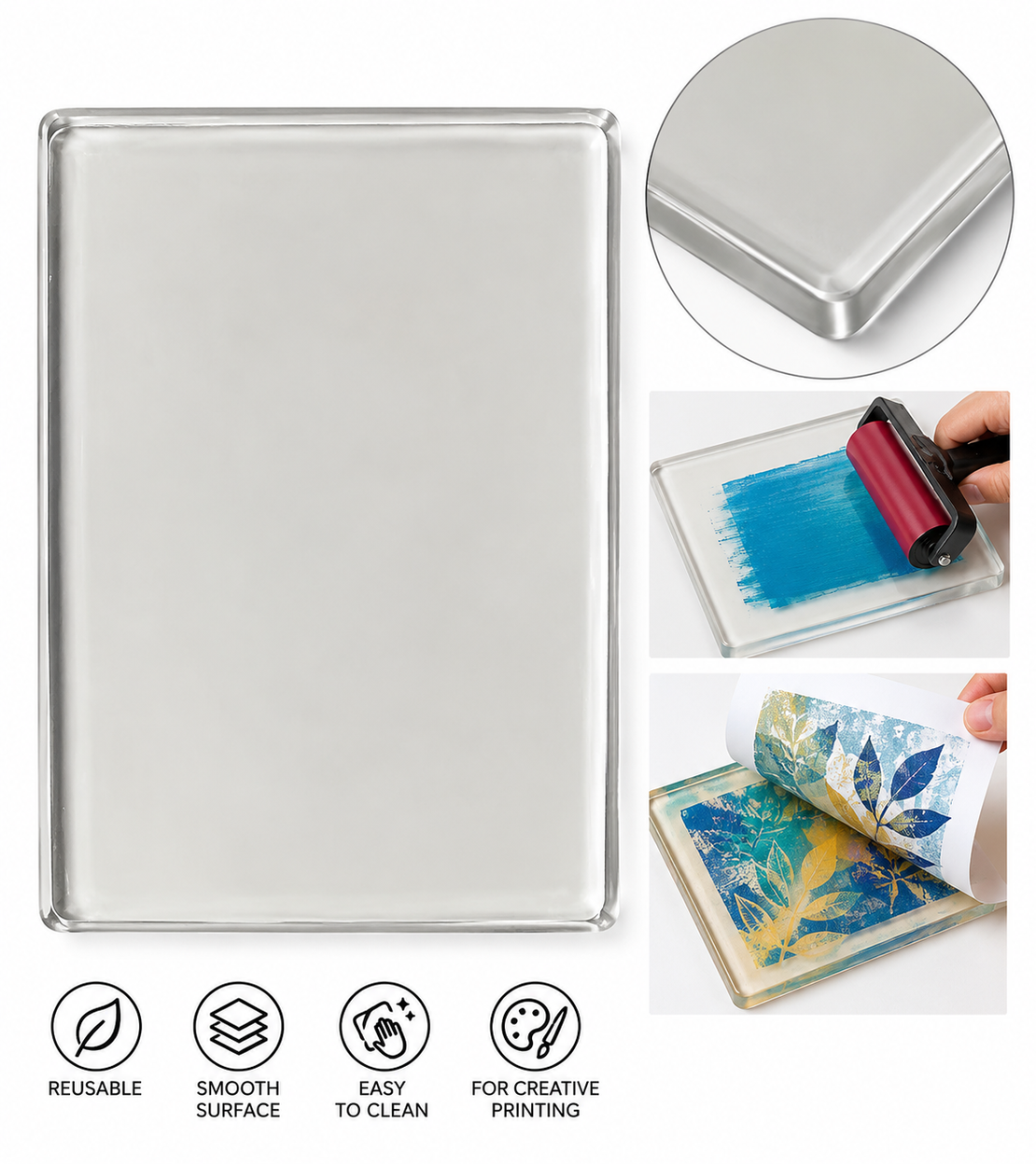 פלטת ג׳לי להדפסה Gelli Plate רב־פעמית – 14×19 ס״מ