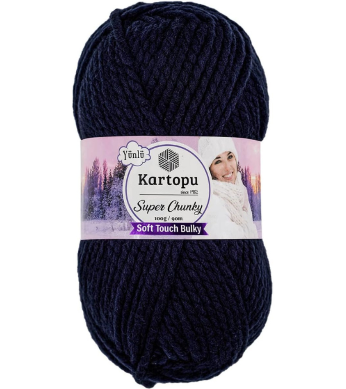 חוט צמר עבה לסריגה Kartopu Super Chunky – צבע כחול נייבי