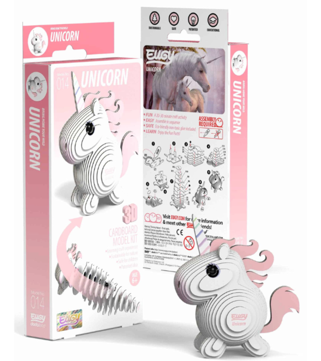 ערכת הרכבה תלת־ממדית חד קרן EUGY – Unicorn פאזל 3D מקרטון