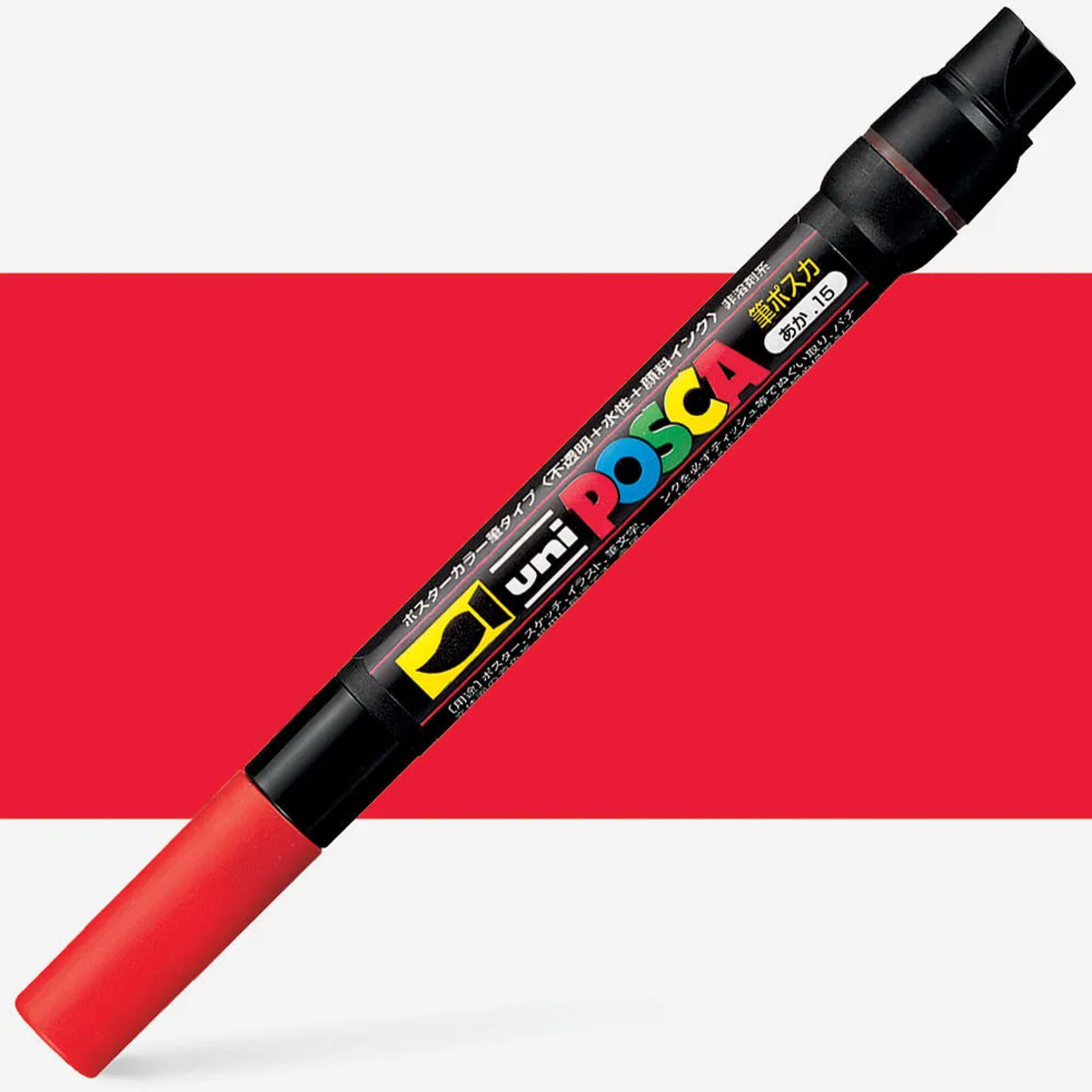 POSCA-F350 - טוש ראש מכחול אקרילי -אדום