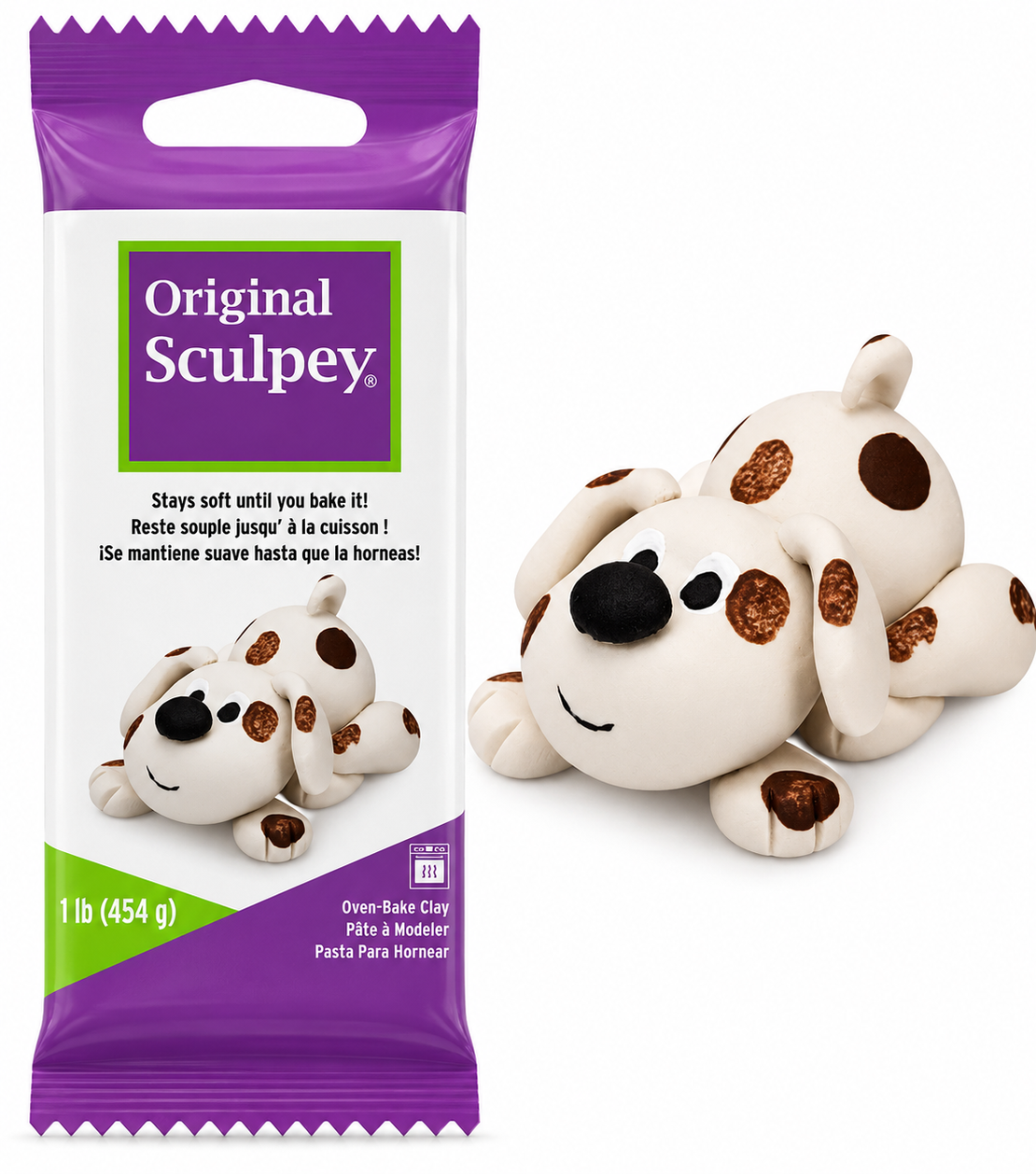 חימר פולימרי לאפייה לבן - 454 גרם - Original Sculpey White