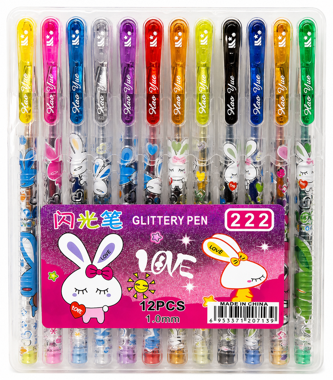 סט עטי ג'ל מנצנצים 12 יחידות Glittery Pen