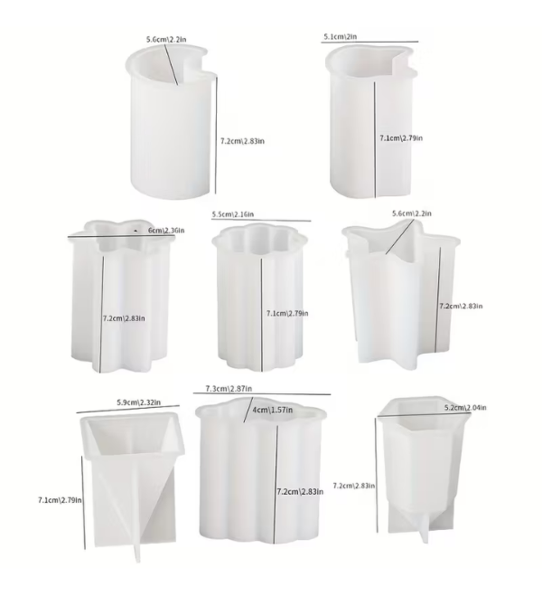 סט תבניות סיליקון ליציקה – 8 תבניות שונות