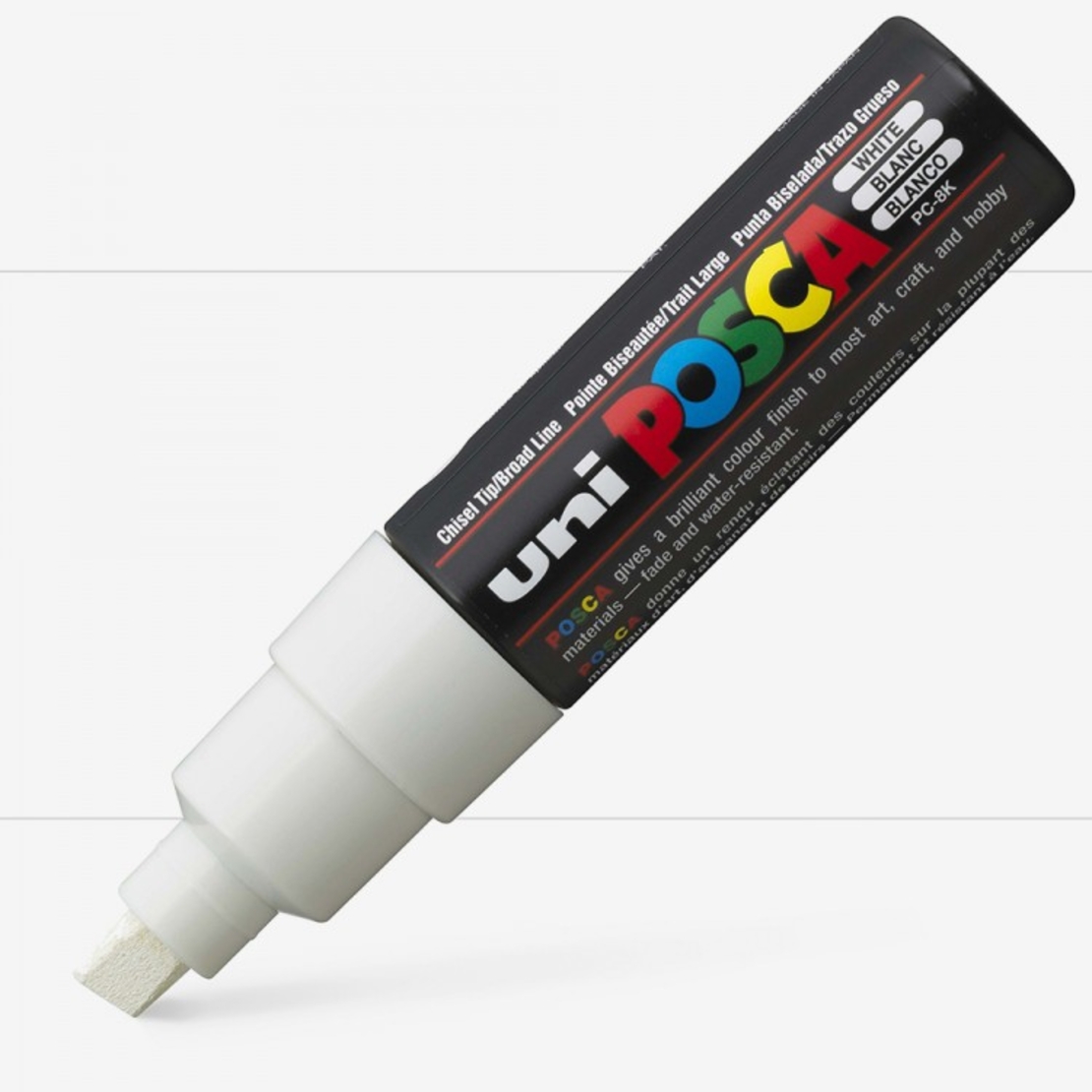 טוש פוסקה לציור-8 מ''מ POSCA K8-לבן