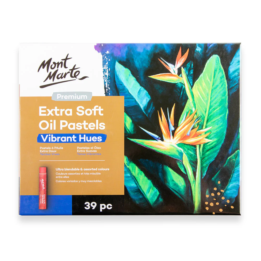 סט גירי פסטל עגולים רכים במיוחד סט 39 גוונים – Mont Marte Extra Soft Oil Pastels