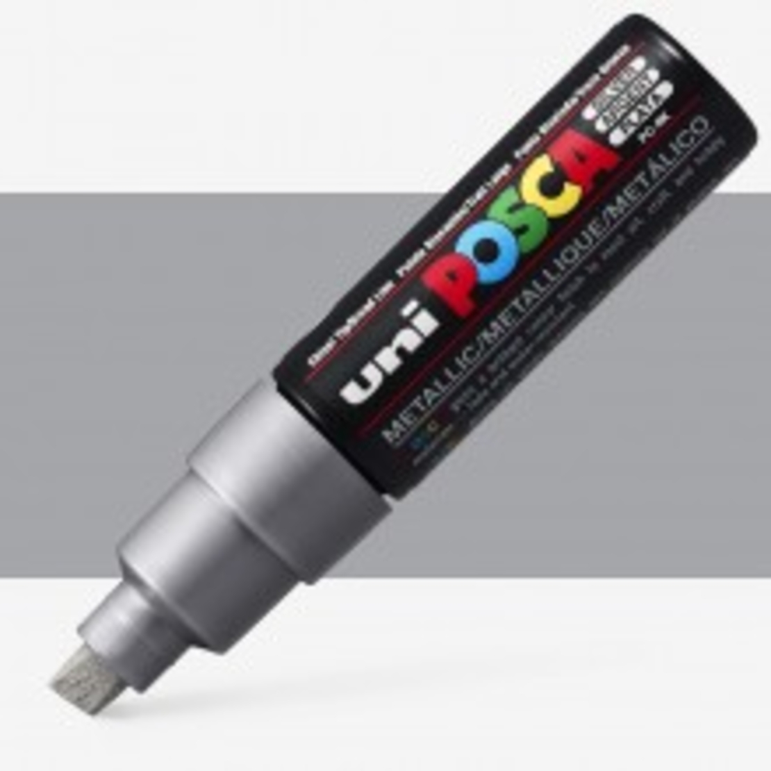טוש פוסקה לציור-8מ''מ POSCA K8- כסף מטאלי