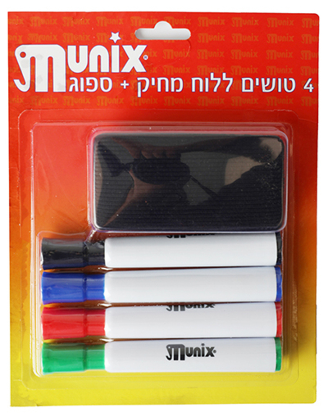 סט 6 טושים ללוח מחיק- MUNIX-ראש עגול