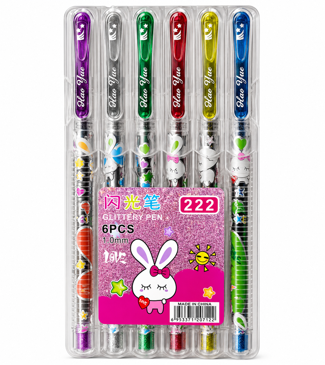 סט עטי ג'ל מנצנצים 6 יחידות Glittery Pen