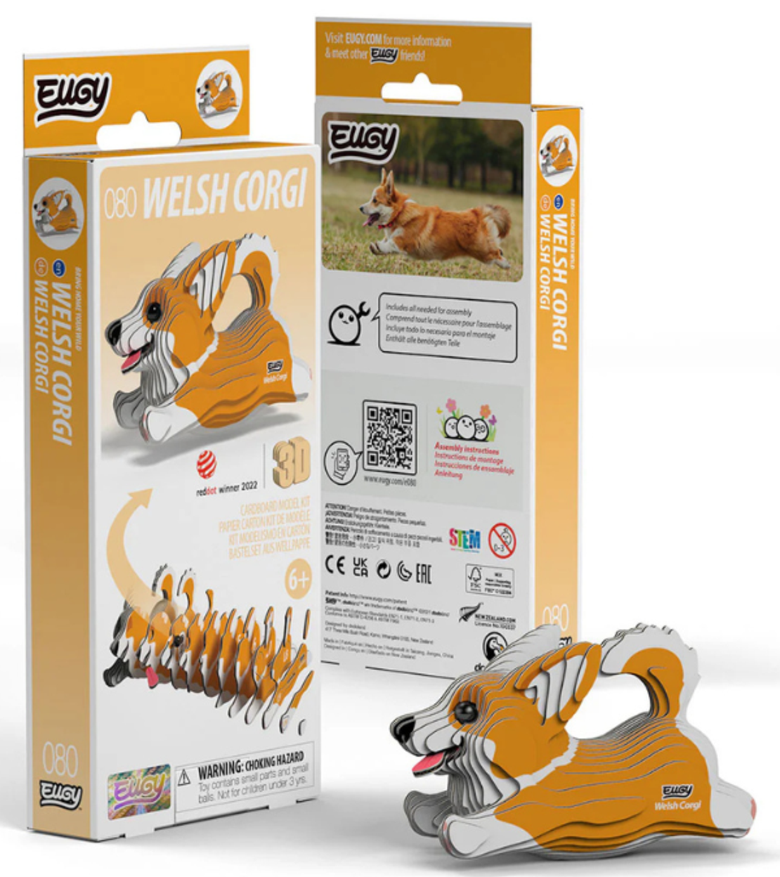 ערכת הרכבה תלת־ממדית כלב קורגי EUGY – Welsh Corgi פאזל 3D מקרטון